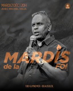 💥MARDI DE LA FOI SPÉCIAL💥 avec @pasteur_michel_milia 
Viens chercher ta percée et recevoir ce que Dieu a préparé pour toi ! 🙌🏻
📍 1 bd Guynemer, Beausoleil
🕗 20h
📲 et en live sur YouTube