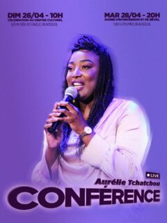 🔥 Quelque chose d’incroyable s’annonce 🔥
Nous accueillons @aurelietchatchou pour 2 temps forts dans la présence de Dieu 🙌🏻
📅 Dimanche 26 avril | 10h
📍 Centre Culturel – 6/8 av. Général de Gaulle, Beausoleil 
✨ culte de célébration 
📅 Mardi 28 avril | 20h
📍 1 bd Guynemer, Beausoleil 
✨ Soirée de Réveil & d’Intercession
Dieu a prévu quelque chose pour toi 🙌🏻
📲 Les deux rencontres seront diffusées sur notre chaîne YouTube. 
Partage à quelqu’un qui en a besoin. 🕊️