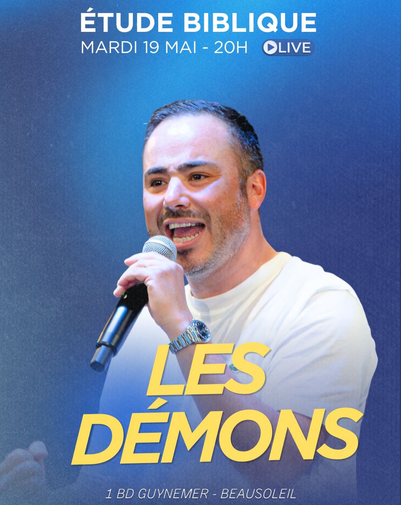 ➡️ Demain à 20h, on se retrouve en présentiel et en ligne sur notre chaîne YouTube pour une étude biblique puissante sur le monde invisible - les démons.
Un temps pour être équipé à servir dans le Royaume de Dieu, pour apprendre à aider les autres… et pour repartir toi-même libre. 🔥
Viens prendre ta victoire ! 🙌🏻
📍 1 BD Guynemer – Beausoleil
🕗 Demain à 20h
Avec le pasteur @kadi.stephane
